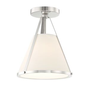 Fulton 1-Light Semi-Flush Mount in Polished Nickel