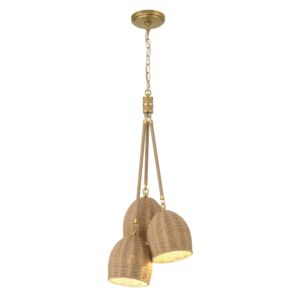 Jace 3-Light LED Pendant in Soft Gold