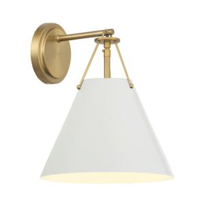 Xavier 1-Light Wall Sconce in Vibrant Gold with White