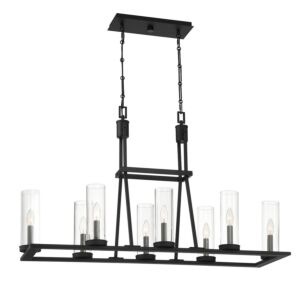 Nerito 8-Light Island Chandelier in Matte Black