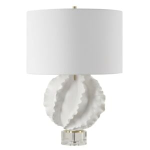 Saylor 1-Light Table Lamp in Satin White