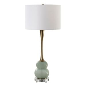 Sanctuary 1-Light Table Lamp in Antique Brass