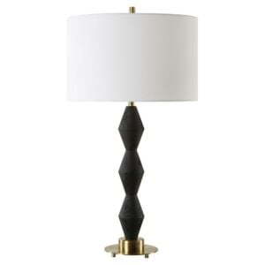 Threefold 1-Light Table Lamp in Antique Brass