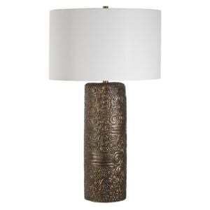 Malaga 1-Light Table Lamp in Aged Bronze