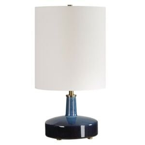 Abyss 1-Light Table Lamp in While Brass