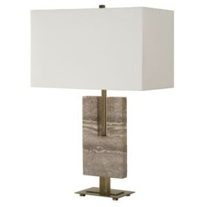 Turning Point 1-Light Table Lamp in Brushed Antique Brass