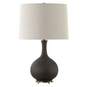 Rimini 1-Light Table Lamp in Brushed Antique Brass