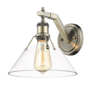 Orwell AB 1-Light Wall Sconce in Aged Brass