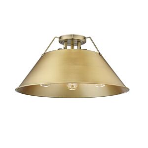 Orwell AB 3-Light Flush Mount in Aged Brass