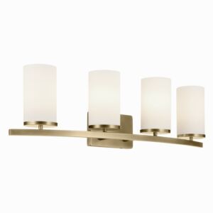 Crosby 4-Light Bathroom Vanity Light in Natural Brass