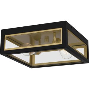 Bourbon 2-Light Outdoor Flush Mount in Matte Black