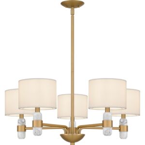 Kimberly 5-Light Chandelier in Brushed Weathered Brass