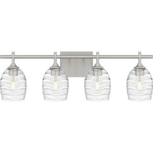 Lucy 4-Light Bathroom Vanity Light in Brushed Nickel