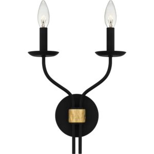 Margaret 2-Light Wall Sconce in Matte Black