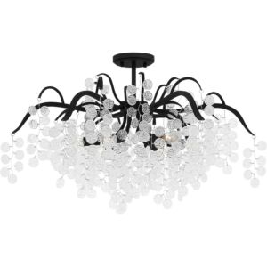 Maple 6-Light Semi-Flush Mount in Earth Black