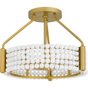 Molly 3-Light Semi-Flush Mount in Brushed Gold