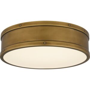 Quoizel Flush Mount LED Flush Mount in Weathered Brass