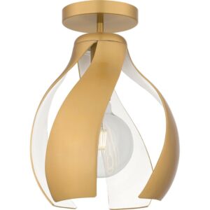 Quoizel Semi-Flush Mount 1-Light Semi-Flush Mount in Brushed Weathered Brass