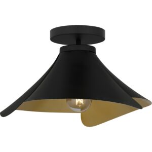 Quoizel Semi-Flush Mount 1-Light Semi-Flush Mount in Matte Black