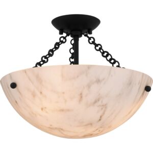 Quoizel Semi-Flush Mount 3-Light Semi-Flush Mount in Matte Black