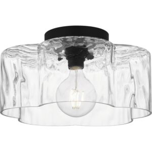 Quoizel Semi-Flush Mount 1-Light Semi-Flush Mount in Matte Black