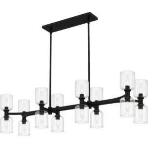 Ramada 16-Light Linear Chandelier in Matte Black