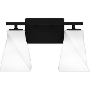 Stetson 2-Light Bathroom Vanity Light in Matte Black