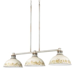 Kinsley 3-Light Linear Pendant in Aged Galvanized Steel