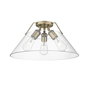 Orwell AB 3-Light Flush Mount in Aged Brass