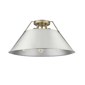 Orwell AB 3-Light Flush Mount in Aged Brass