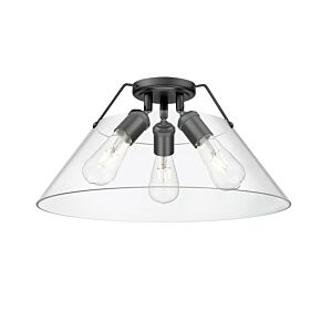 Orwell BLK 3-Light Flush Mount in Matte Black