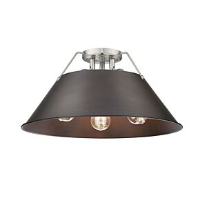 Orwell PW 3-Light Flush Mount in Pewter