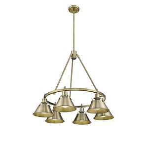 Orwell AB 6-Light Chandelier in Aged Brass