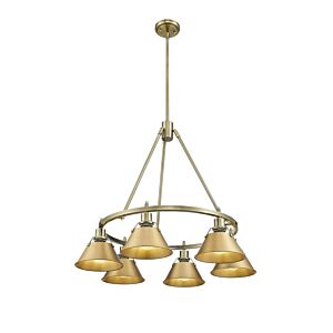 Orwell AB 6-Light Chandelier in Aged Brass