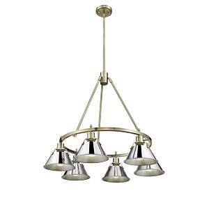 Orwell AB 6-Light Chandelier in Aged Brass