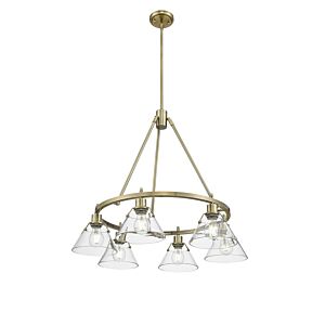 Orwell AB 6-Light Chandelier in Aged Brass