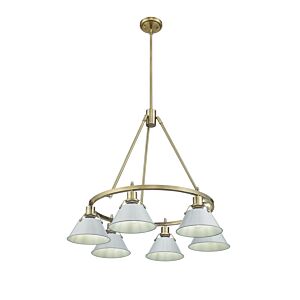 Orwell AB 6-Light Chandelier in Aged Brass