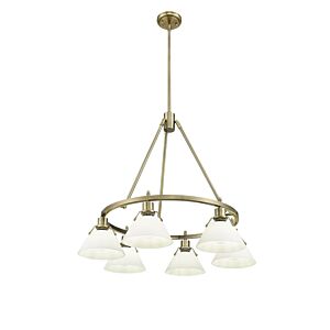 Orwell AB 6-Light Chandelier in Aged Brass