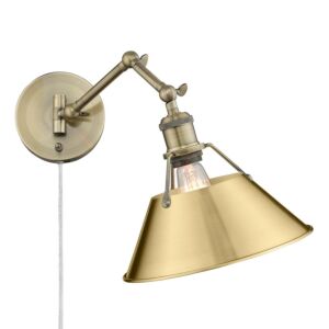 Orwell AB 1-Light Wall Sconce in Aged Brass