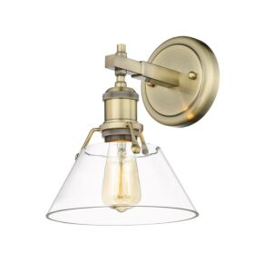 Orwell AB 1-Light Bathroom Vanity Light in Aged Brass