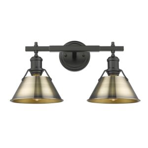 Orwell BLK 2-Light Bathroom Vanity Light in Matte Black