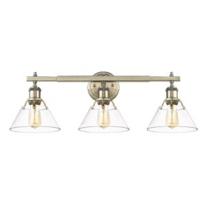 Orwell AB 3-Light Bathroom Vanity Light in Aged Brass