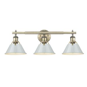 Orwell AB 3-Light Bathroom Vanity Light in Aged Brass