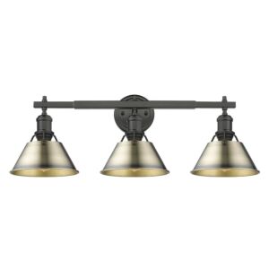 Orwell BLK 3-Light Bathroom Vanity Light in Matte Black