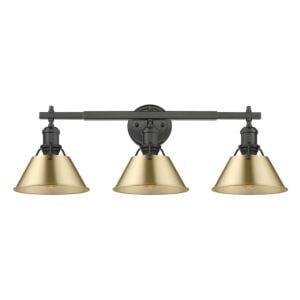 Orwell BLK 3-Light Bathroom Vanity Light in Matte Black