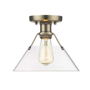 Orwell AB 1-Light Flush Mount in Aged Brass