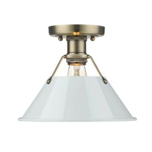 Orwell AB 1-Light Flush Mount in Aged Brass