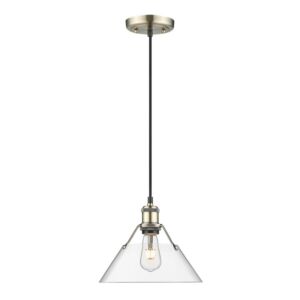 Orwell AB 1-Light Pendant in Aged Brass