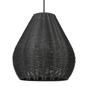 Melany 1-Light Outdoor Pendant in Natural Black