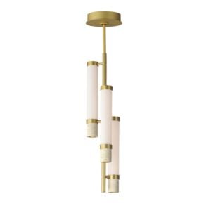 Travertine 3-Light LED Pendant in Travertine with Gold